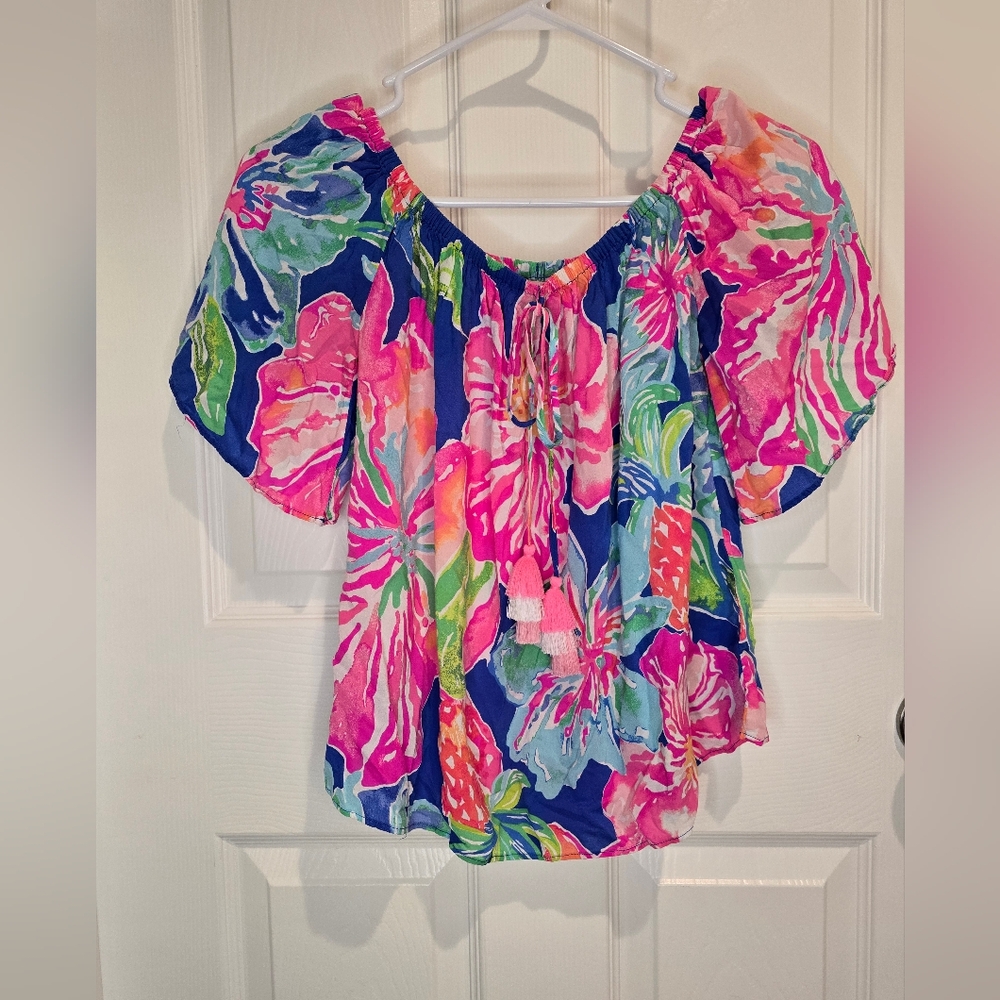 Lilly Pulitzer Sain Off The Shoulder Top - Floral Multicolor Size XS